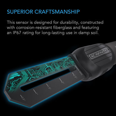 AC Infinity- Soil Sensor Probe | Exclusively for Controller AI+ | Monitors Moisture & Saturation Levels | IP67-Water Resistant
