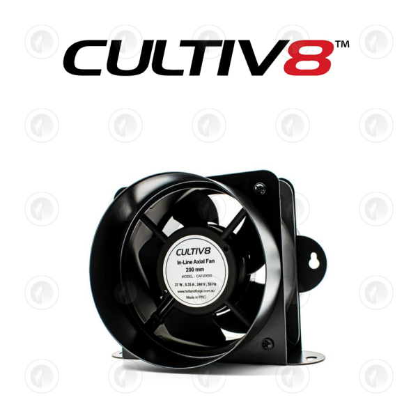 Cultiv8 - Inline Axial Booster Fan | 8" Inch (200MM) | 37W | 247CFM | Ball Bearing