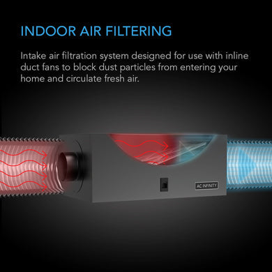 AC Infinity - Air Filter Box | With High Efficacy Filter | 100 MM / 4 Inch