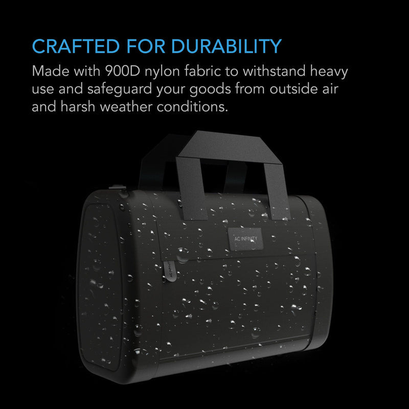 AC Infinity - Smell Proof HandBag | Black | With 900D Nylon Fabric & Carbon Filter Lining