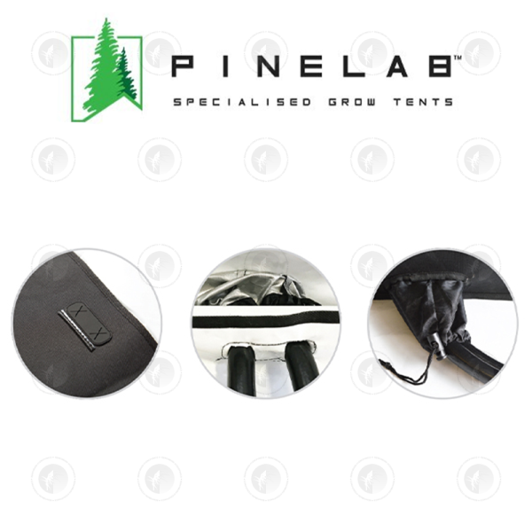 Pinelab - Specialised Grow Tent | 1.2M x 1.2M x 2.13M High (4FT x 4FT) | With CFM Kit & Gear Board