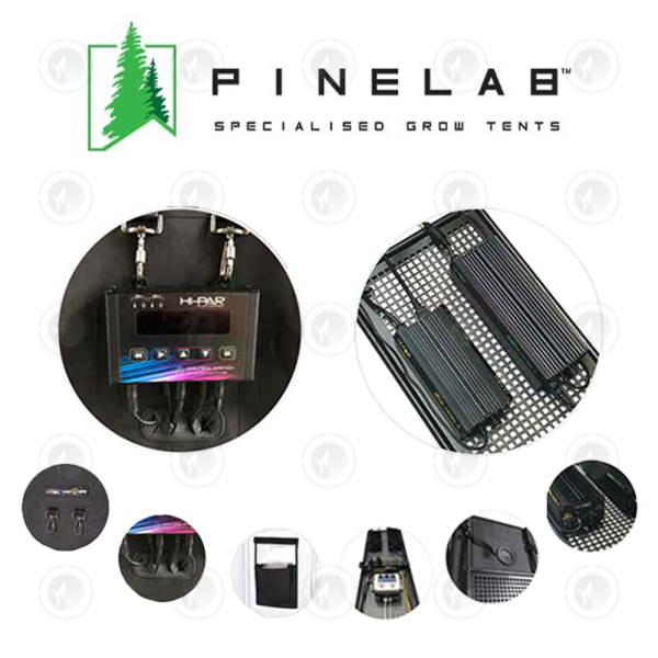 Pinelab - Specialised Grow Tent | 1.2M x 1.2M x 2.13M High (4FT x 4FT) | With CFM Kit & Gear Board