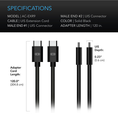AC Infinity - UIS to UIS Extension Cable | Male to Male | 10FT or 3.05M
