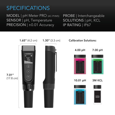 AC Infinity- pH Meter Pro Kit | Interchangeable Probe