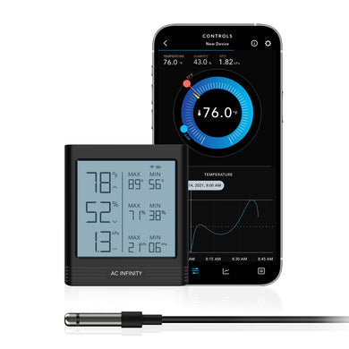 AC Infinity- Cloudcom B2 | Smart Thermo-Hygrometer With Data APP | Integrated Sensor Probe
