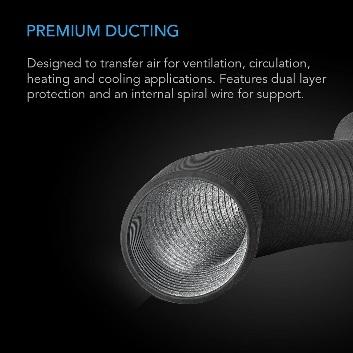 AC Infinity - Flexible Four- Layer Ducting | 25FT / 7.6M Long | 4 Inch / 100MM