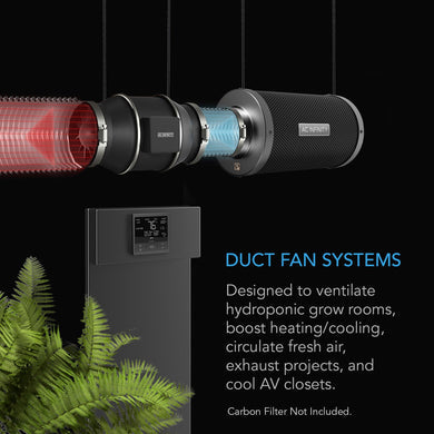 AC Infinity - Cloudline Pro T10 | Quiet EC Inline Fan | With Temperature, Humidity & VPD Controller | Controller 69 Pro| 10” / 250MM