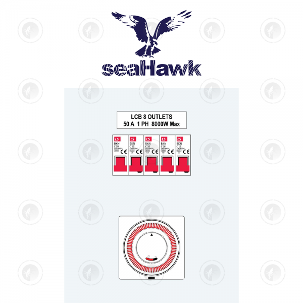 Seahawk - LCB 8 Outlet 8000W | 50A | With Separate Timer Lead | Light Control Board