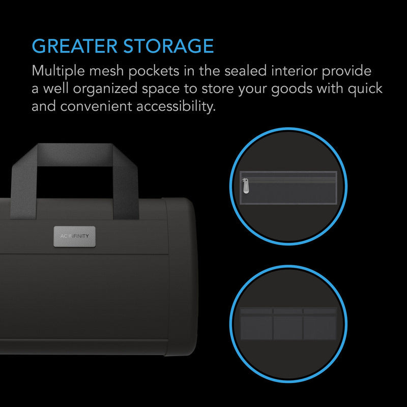 AC Infinity - Smell Proof HandBag | Black | With 900D Nylon Fabric & Carbon Filter Lining