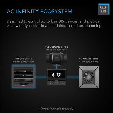 AC Infinity- Airlift T20 | Shutter Exhaust Ventilation Fan 20" | Temperature & Humidity Controller 69 PRO