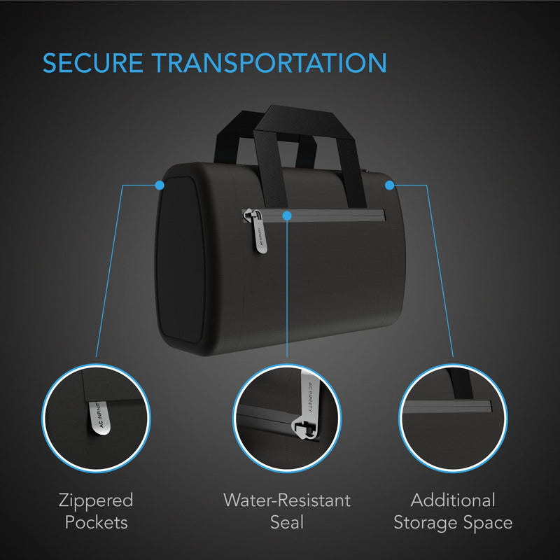 AC Infinity - Smell Proof HandBag | Black | With 900D Nylon Fabric & Carbon Filter Lining