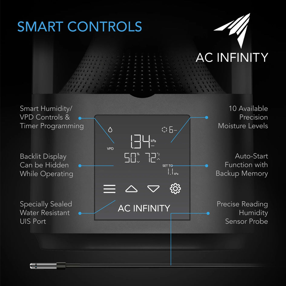 AC Infinity- Cloudforge T3 V2 | Environmental Plant Humidifier | 4.5L | Smart controls With Targeted Vaporising
