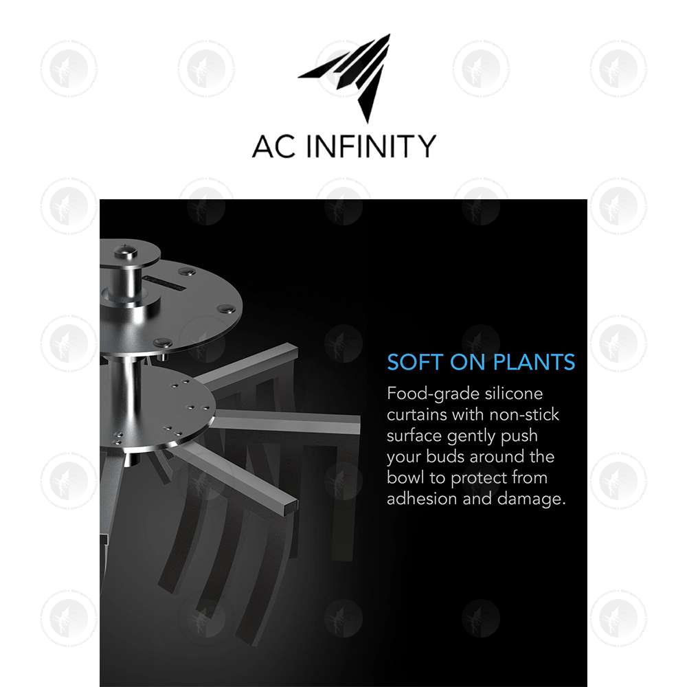 AC Infinity- Bud Bowl Trimmer | Twist Spin Cut | Clear Dome | Wet or Dry Product | 19 Inch / 48.2 CM