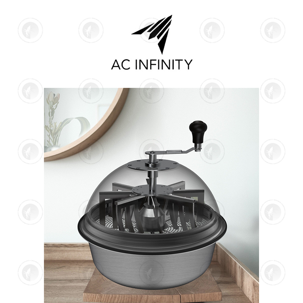 AC Infinity- Bud Bowl Trimmer | Twist Spin Cut | Clear Dome | Wet or Dry Product | 19 Inch / 48.2 CM