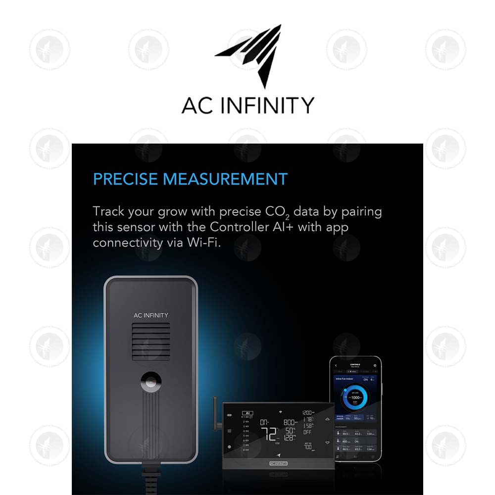 AC Infinity- CO2 + Light Sensor for Controller AI+ | CO2 Data Tracking | Optimised FAE | Day and Night Scheduling