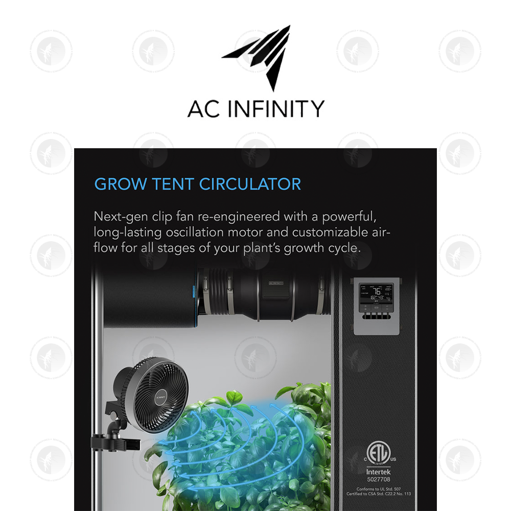 AC Infinity - Cloudray S6 Gen 2 Grow Tent Clip Fan 6” | With 10 Level Dynamic Wind modes & Fan Speeds | 10-Level Oscillation
