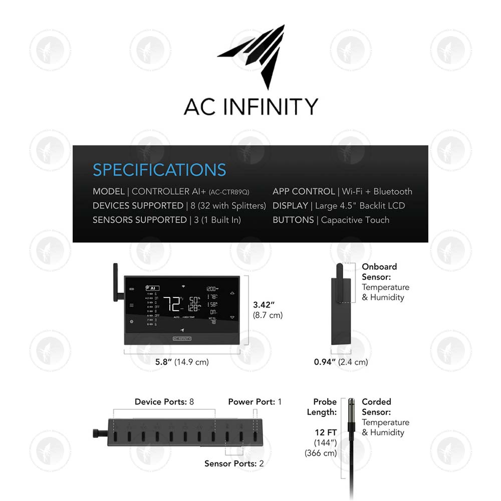 AC Infinity- Controller AI+ Environmental Controller | AI-Powered Learning and Dynamic Level Adjusting for UIS | Dual Zone Contro