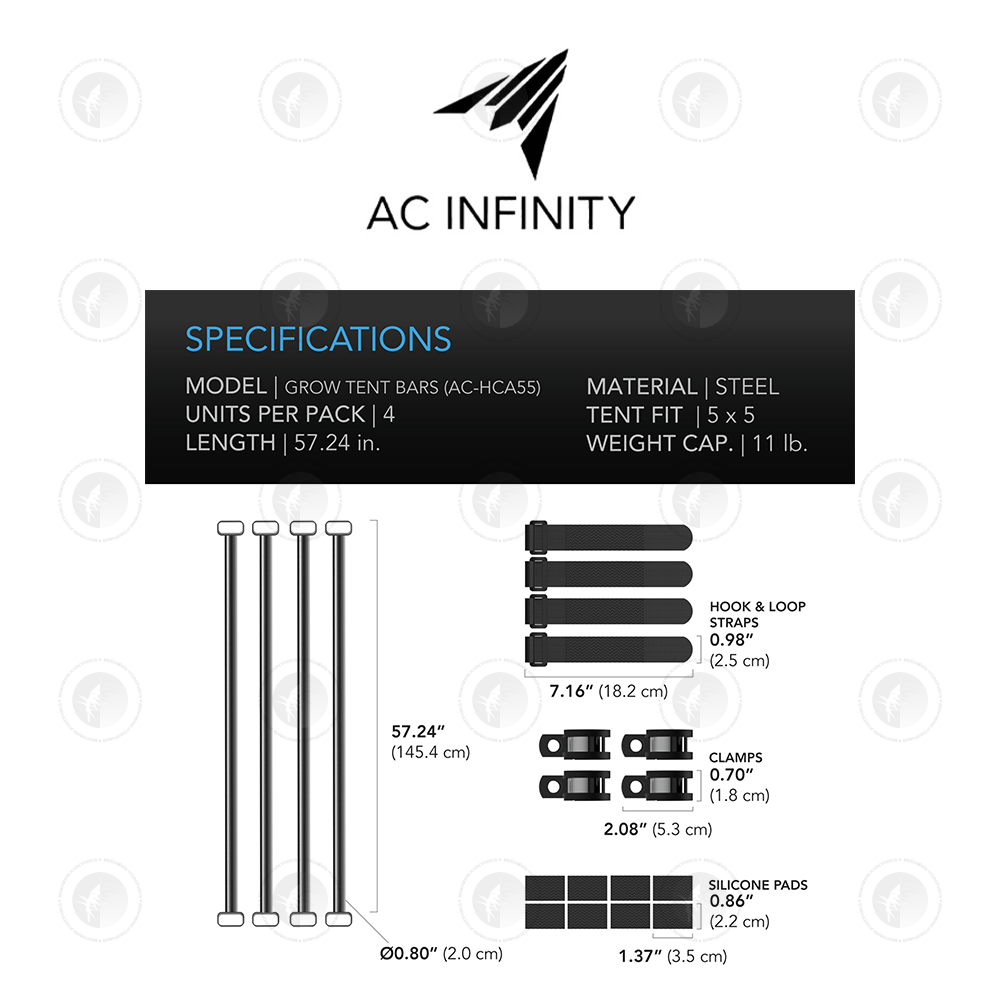 AC Infinity- Grow Tent Mounting Bars | Indoor Grow Spaces | 5x5'