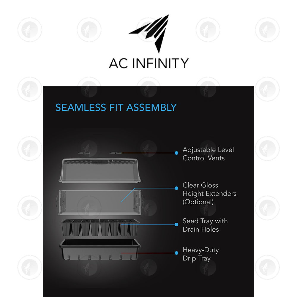 AC Infinity- Humidity Dome | Propagation Kit With Height Extension | 5x8 Cell Tray