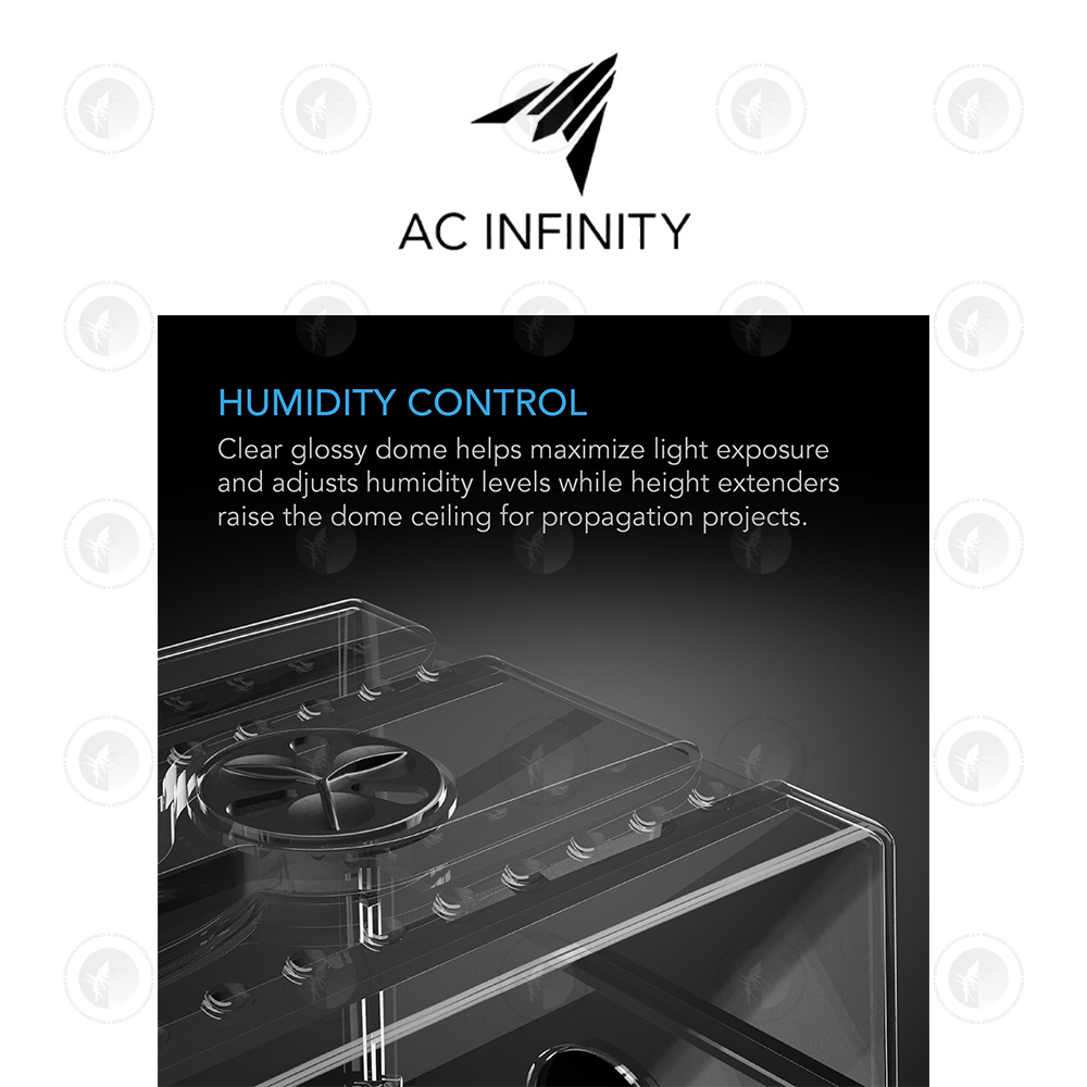 AC Infinity- Humidity Dome | Propagation Kit With Height Extension | 5x8 Cell Tray