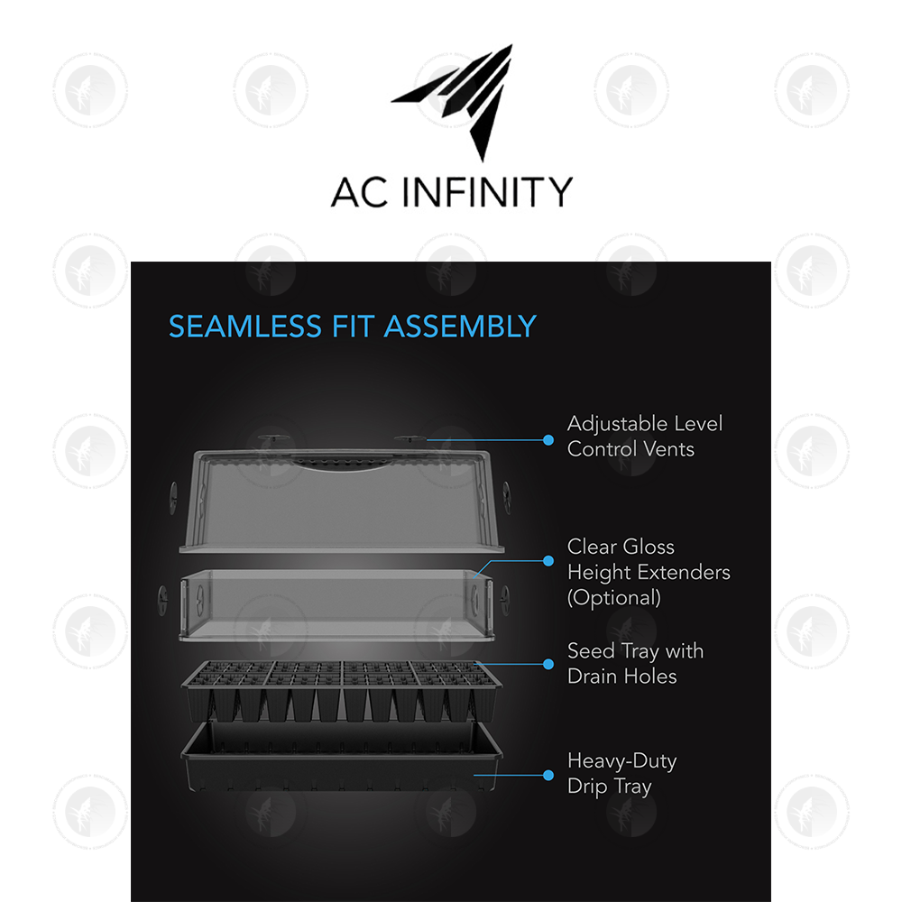 AC Infinity- Humidity Dome XL | Propagation Kit | 6x12 Cell Tray with Height Extension