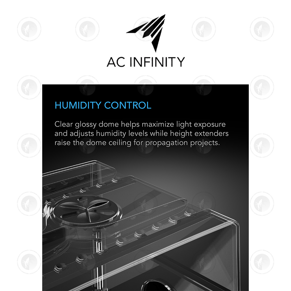 AC Infinity- Humidity Dome XL | Propagation Kit | 6x12 Cell Tray with Height Extension
