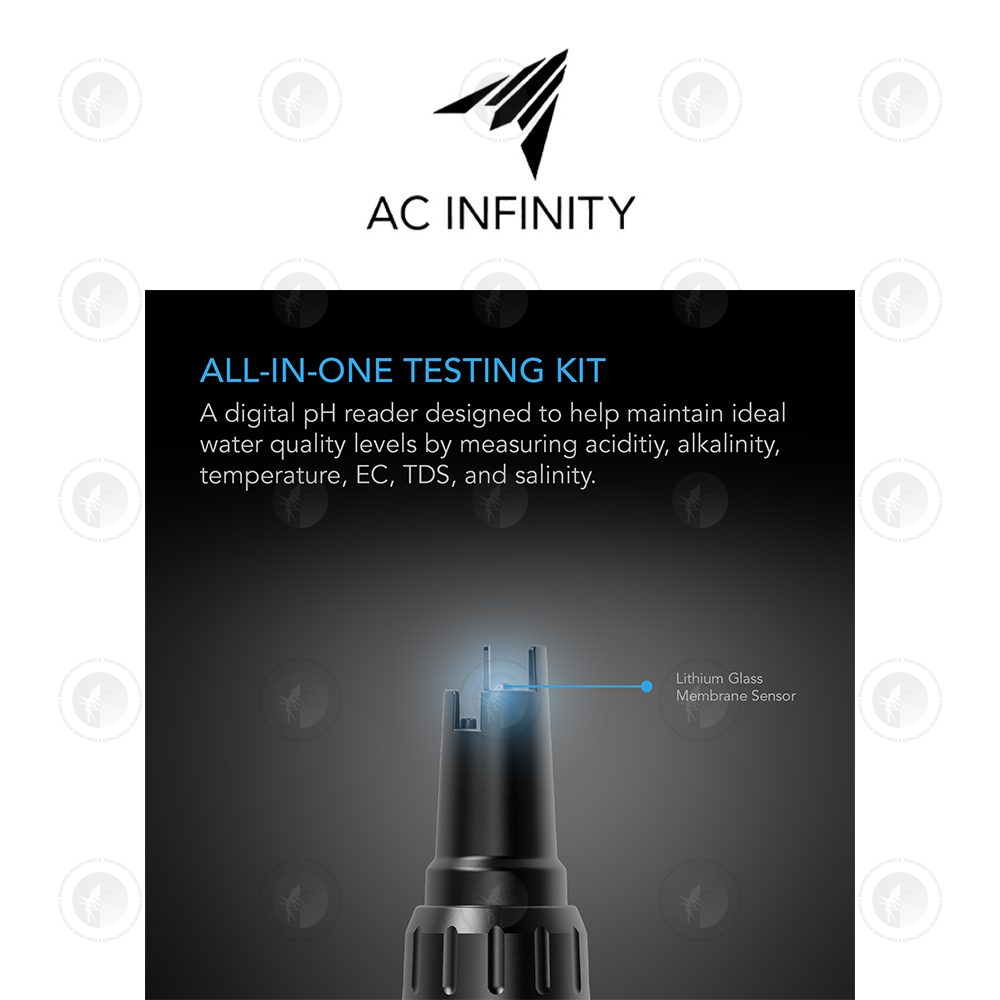 AC Infinity- Hydroponic Meter Pro Kit | ALL-IN-ONE PH PEN | Interchangeable Probe