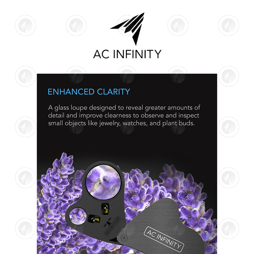 AC Infinity- Jewelers Loupe | Pocket Magnifying Glass with LED Light and Dual Lenses