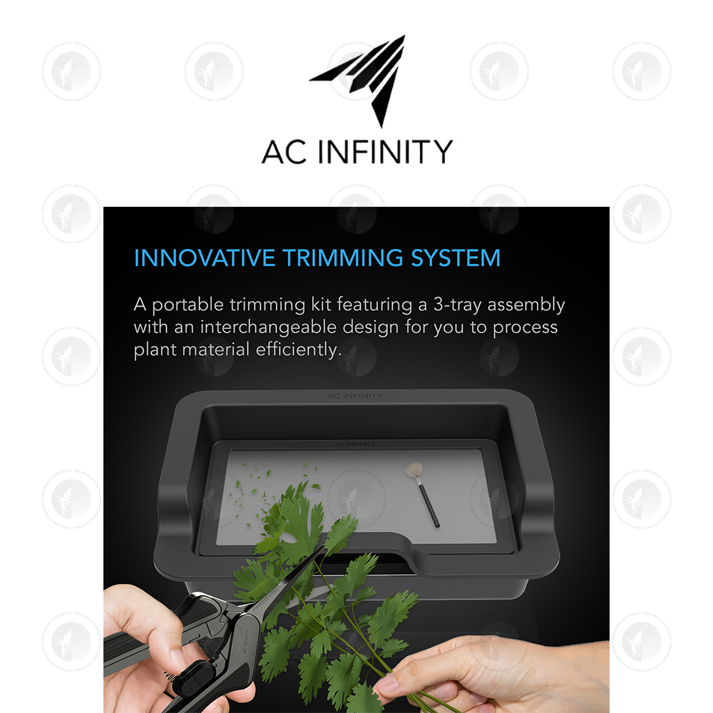 AC Infinity- Large Trim Tray System | 3-Tray & 2-Screen Kit | Interchangeable & Ergonomic Design