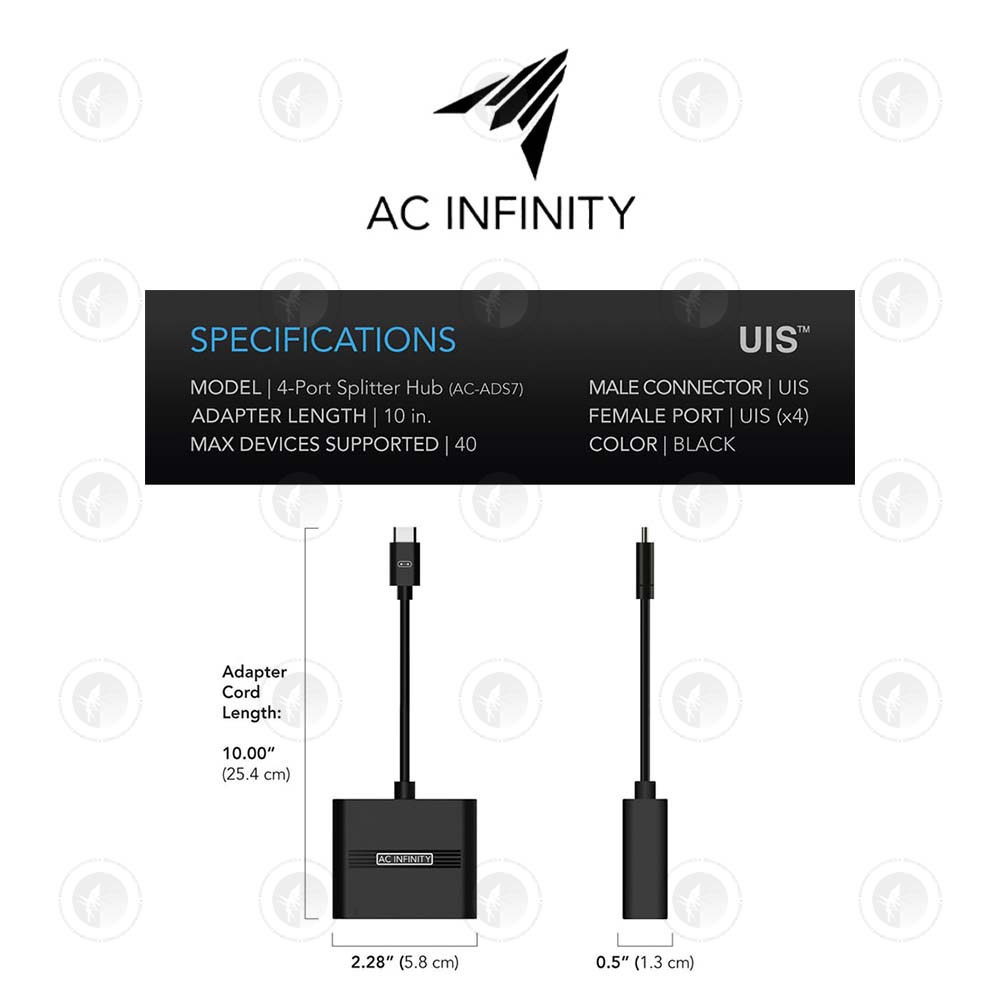 AC Infinity- UIS Splitter Hub 4-Port | Adapter Dongle for Shared Programming
