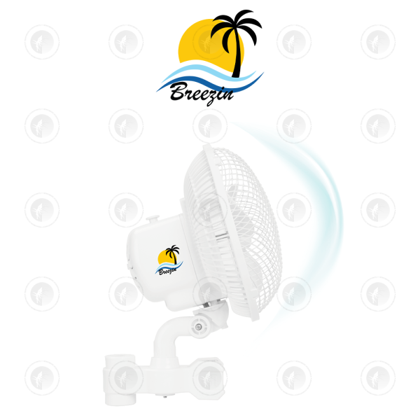 Breezin - Verti-Clip V2 Grow Tent Oscillating Grip Clip Fan | 6" Inch | 150MM
