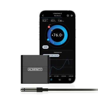 AC Infinity- Cloudcom A1 | Mini Smart Thermo-Hygrometer with Data App | 12 ft / 3.66M Sensor Probe