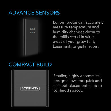 AC Infinity- Cloudcom B2 | Smart Thermo-Hygrometer With Data APP | Integrated Sensor Probe