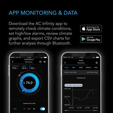 AC Infinity- Cloudcom B2 | Smart Thermo-Hygrometer With Data APP | Integrated Sensor Probe
