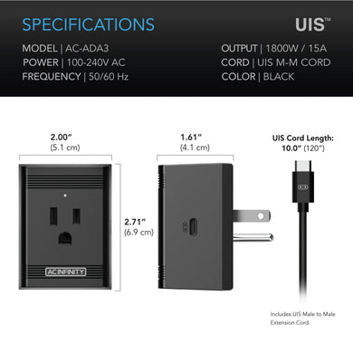 AC Infinity - UIS Control Plug | For Outlet Powered Equipment