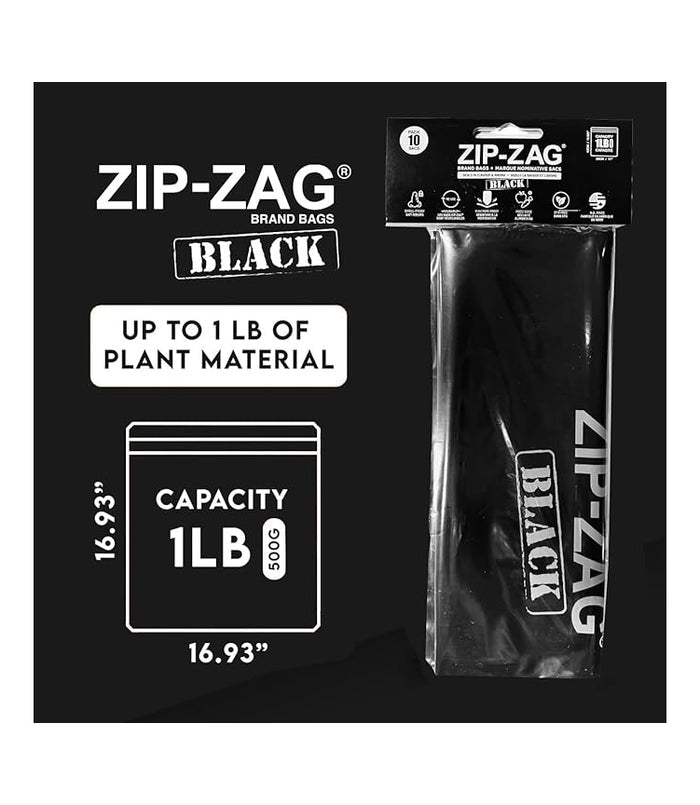Zip-Zag - Black Resealable Bags | 28G / 250G | Oxidation Prevention | Smell Proof