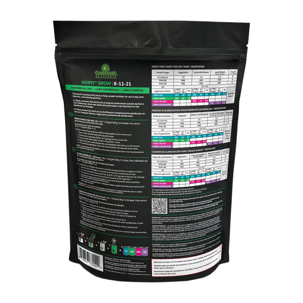 Green Planet - Horti Grow | 2.3KG | (8-11-21) + Mg + S + Micronutrients | Premium Dry Fertilizer for Vegetative Stage