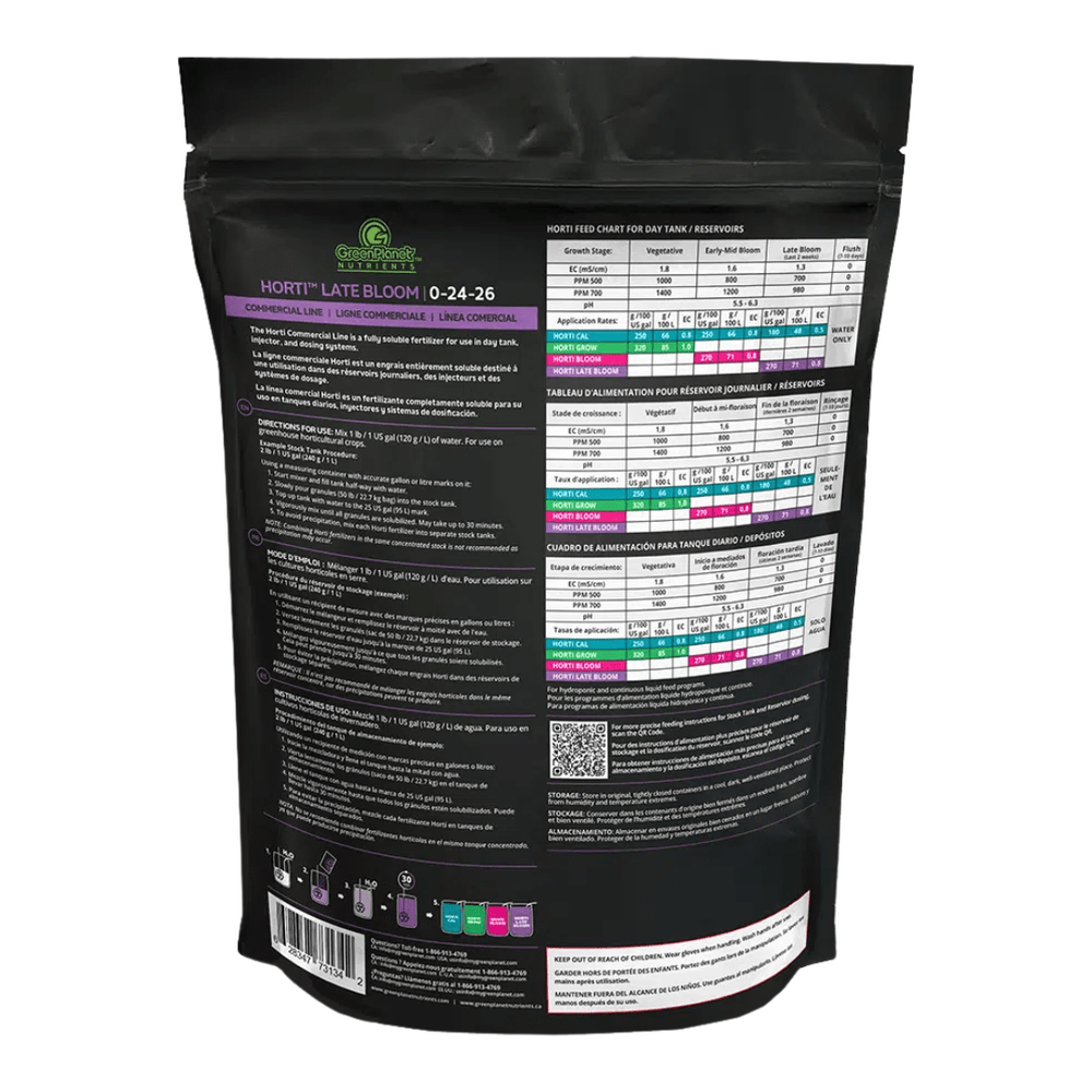 Green Planet - Horti Late Bloom 2.3KG | Final Stage Fertilizer | 0-24-26 + Mg + S