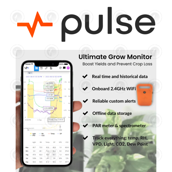 Pulse - Pro Smart Environment Monitor | Measure Temp | CO2 | PAR/PPFD /Spectrum Sensors
