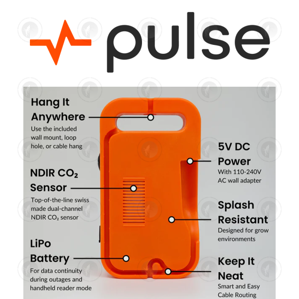 Pulse - Pro Smart Environment Monitor | Measure Temp | CO2 | PAR/PPFD /Spectrum Sensors