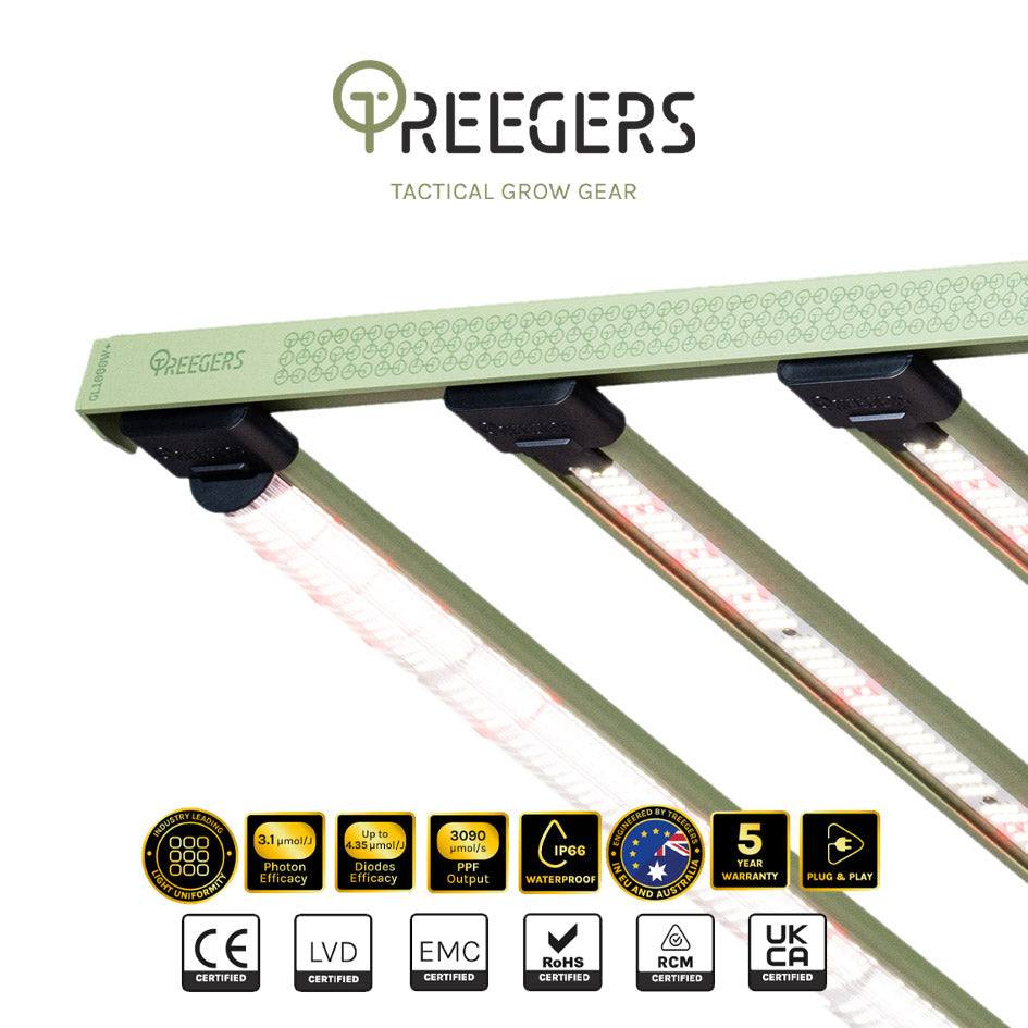 Treegers - GL1000W+ LED Grow Light Fixture | 1000W | 3090 µmol/s | Full Spectrum | Daisy Chain Yes | For Full Grow Cycle