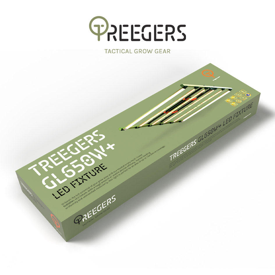 Treegers - GL650W+ LED Grow Light Fixture | 650W | 2009 µmol/s | Full Spectrum | Daisy Chain Yes | For Full Grow Cycle