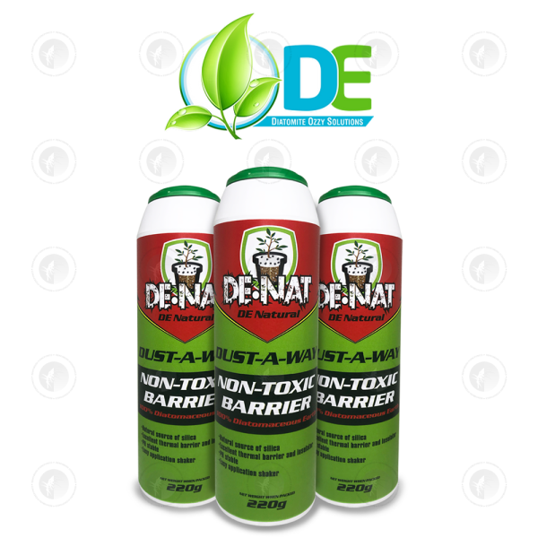 DE Ozzy - DE-NAT | Powdered Diatomaceous Earth | Dust-A-Way | 220g | Non -Toxic Barrier | Pest Dust