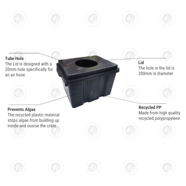 Hydro Tank - 39L DWC Module | Tub / Solid Lids / Cut Out Lids