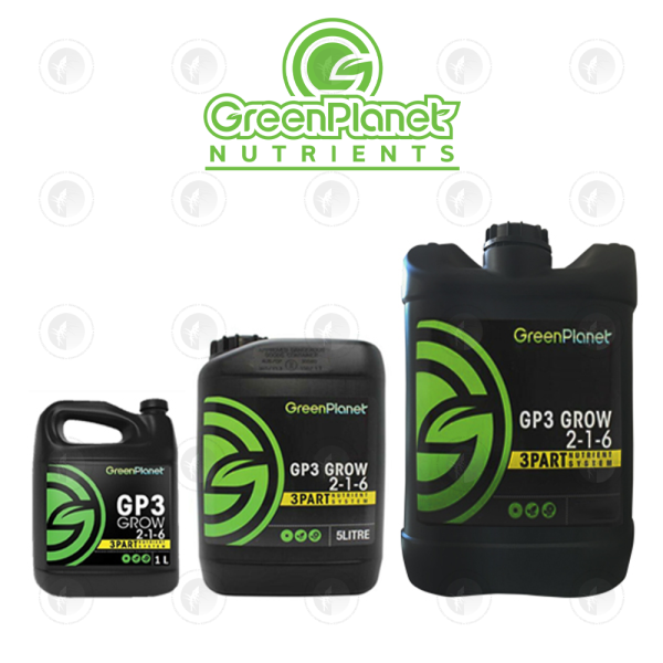 Green Planet - GP3 Grow | 1L / 5L / 25L / 207L | 3-Part Base Nutrient | NPK 2-1-6