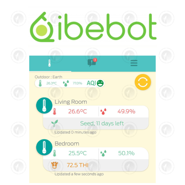 iBebot - Air Comfort | Temperature & Humidity Sensor | Wireless Monitor & Record | Phone Linkable