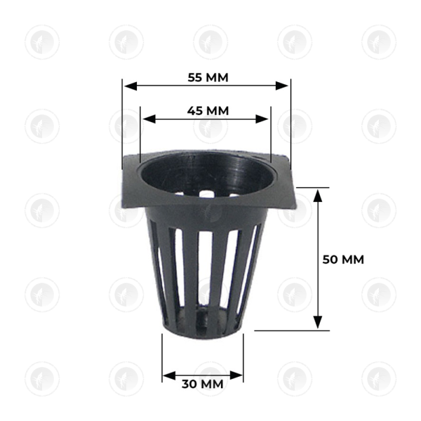 NFT Pots - LP-50 Square Dip | 50MM Deep & 44MM Diameter