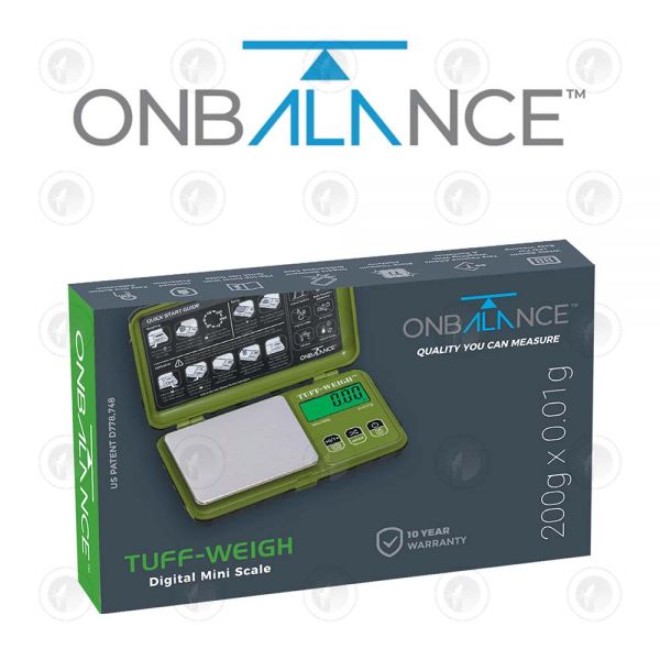 On Balance - Scales | Tuff 200 Green| 200g X 0.01g | 10 Year Warranty