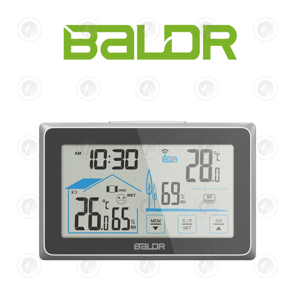 Baldr - Wireless Digital Thermometer/Hygrometer | Large LCD Display | Temperature Humidity