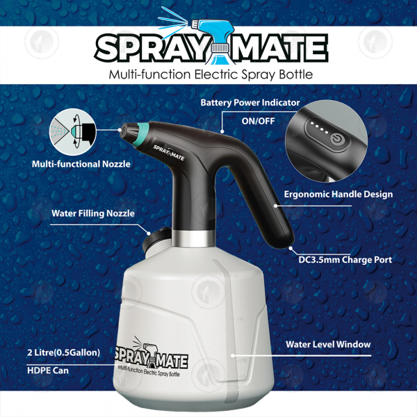 Spray Mate - USB Rechargeable Spray Bottle | 2L Capacity